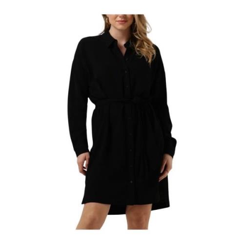 Lang Linnen Overhemdjurk Zwart Selected Femme , Black , Dames