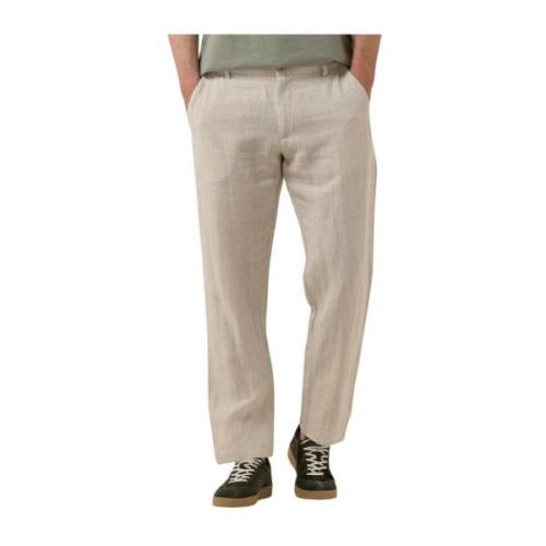 Mads Linen Straight Leg Pants Selected Homme , Beige , Heren