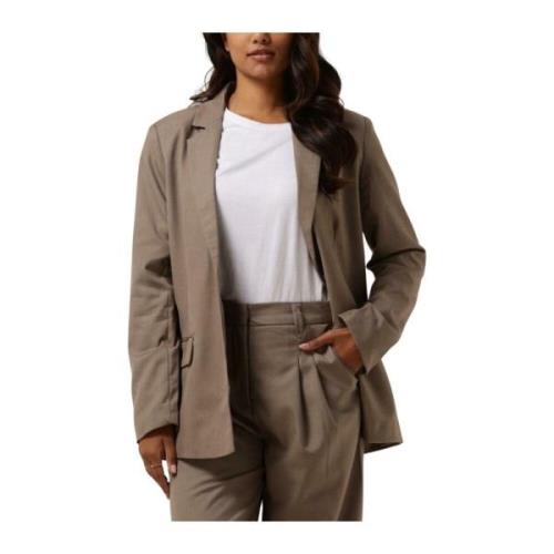 Beige Elinna Blazer Damesjasje Moss Copenhagen , Beige , Dames