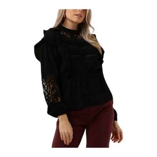 Dames Blouses Objarienne New L/s Top E Div Object , Black , Dames