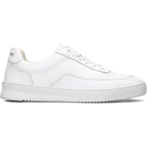 Witte Leren Lage Sneakers Filling Pieces , White , Heren