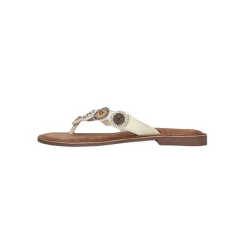 Kralen Cirkel Slippers Lazamani , Beige , Dames