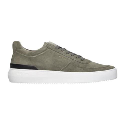 Groene Suède Lage Sneakers Bg167 Blackstone , Green , Heren