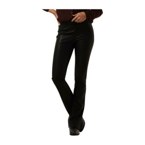 Zwarte Leatherlook Broek Afke Knit-ted , Black , Dames