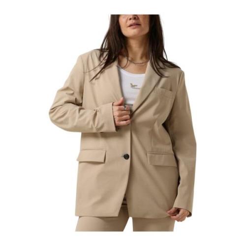 Zand Blazer voor Stijlvolle Vrouwen Penn&Ink N.Y , Beige , Dames