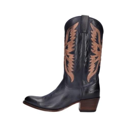 Dames Cowboy Laarzen met Vlam Patroon Sendra , Blue , Dames