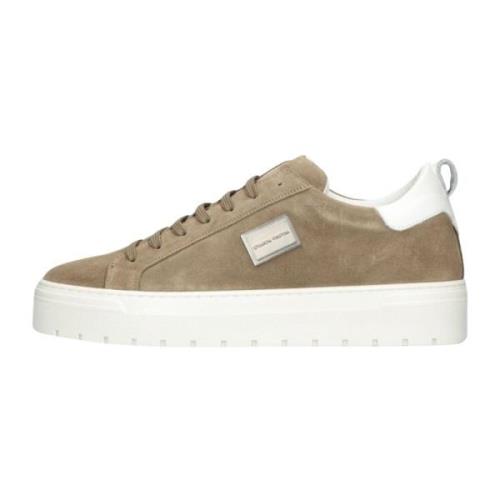 Beige Suède Lage Sneakers Antony Morato , Beige , Heren