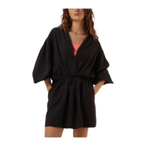 Tunic Dress Waffle Zwart 10Days , Black , Dames