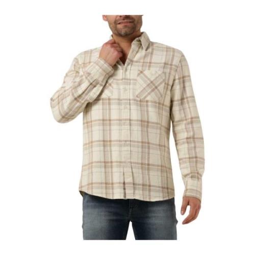 Richard Twill Check Shirt Butcher of Blue , Beige , Heren