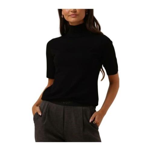 Roll Neck Knit Tops T-shirts Minus , Black , Dames