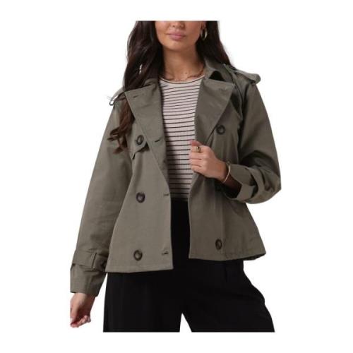 Olijfgroene Korte Trenchcoat My Essential Wardrobe , Green , Dames