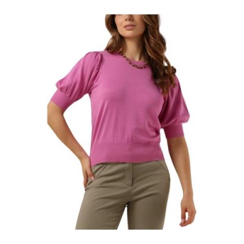 Liva Knit Tee Dames Tops Minus , Pink , Dames