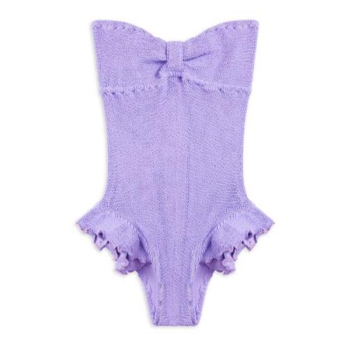 Ruffled Strapless Brazilian Swimsuit Reina Olga , Purple , Dames