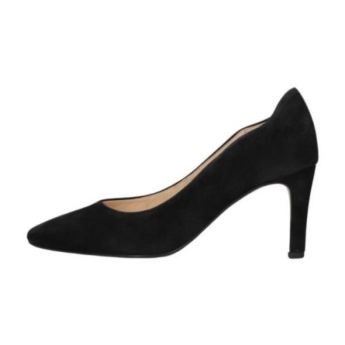 Zwarte Suède Pumps met Puntige Neus Gabor , Black , Dames