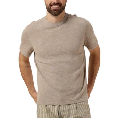 Heren Polo & T-shirt Linen Tee Selected Homme , Beige , Heren