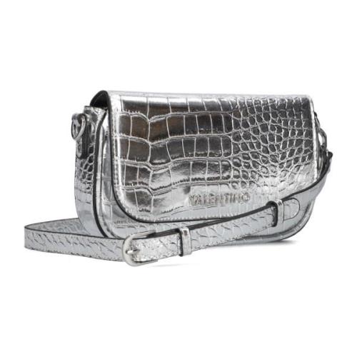 Miramar Flap Bag Croco Print Valentino by Mario Valentino , Gray , Dam...