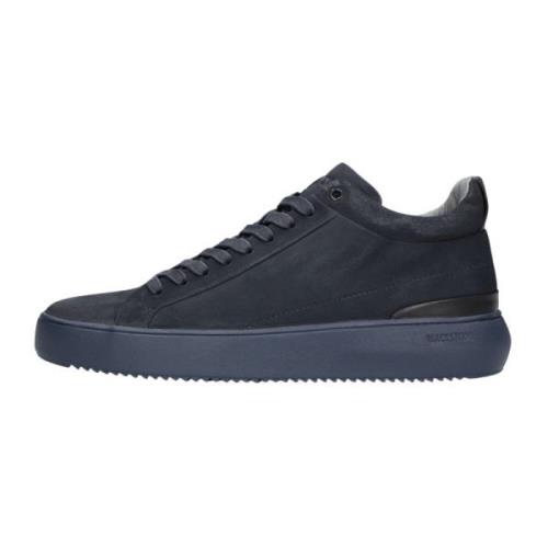 Lage sneakers in donkerblauw leer Blackstone , Blue , Heren