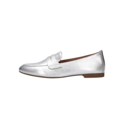 Elegante Zilveren Loafer Cut Out Gabor , Gray , Dames