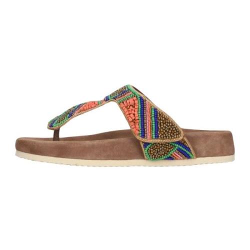 Kleurrijke Kralen Slipper Sandaal Lazamani , Multicolor , Dames