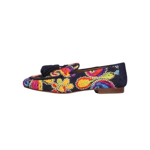 Blauwe Loafers met Kleurrijke Print Pedro Miralles , Multicolor , Dame...