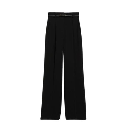 Klassieke Wijde Broek Max Mara Studio , Black , Dames