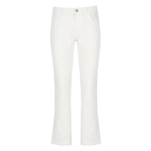 Witte katoenen broek met riemlussen Fay , White , Dames