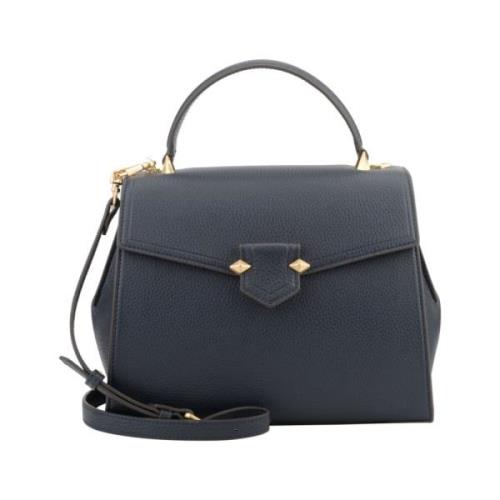 Marine Handtas met Slot en Zakken Pourchet Paris , Blue , Dames