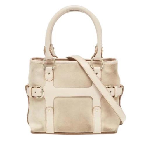 Pre-owned Leather totes Salvatore Ferragamo Pre-owned , White , Dames