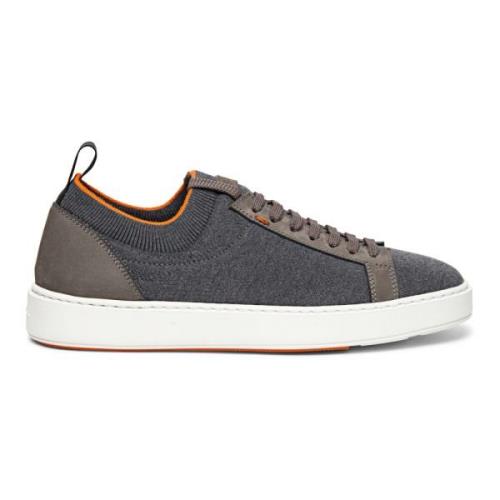 Elastische Gebreide Slip-On Sneaker Santoni , Gray , Heren