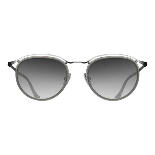 Brushed Silver Matte Grey Crystal Sunglasses Matsuda , Gray , Unisex