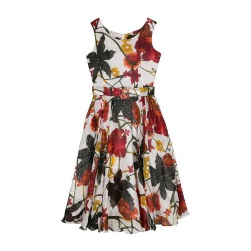 Bloemenprint Linnen Jurk Samantha Sung , Multicolor , Dames