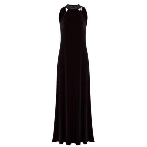 Elegante Halternek Lange Jurk Blugirl , Black , Dames