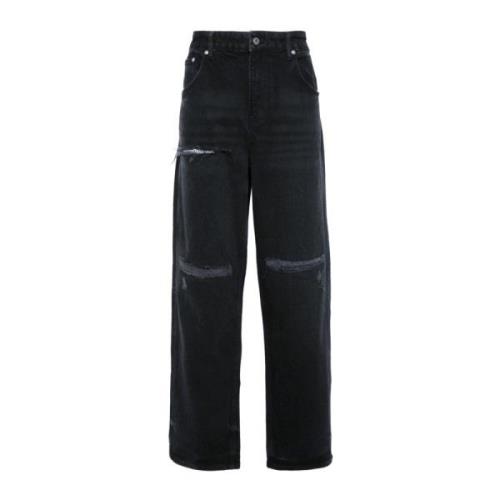 Zwarte R3D Destroyer Baggy Ripped Jeans Represent , Black , Heren