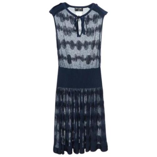 Pre-owned Knit dresses Chanel Vintage , Blue , Dames