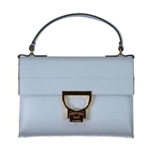 Blauwe Leren Handtas met Draaisluiting Coccinelle , Blue , Dames