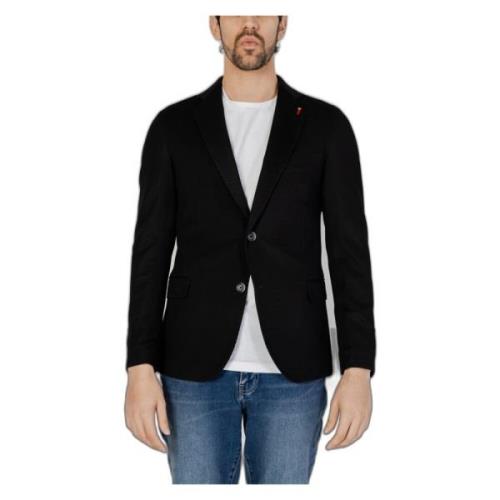 Stijlvolle Zwarte Button-Up Blazer Mulish , Black , Heren