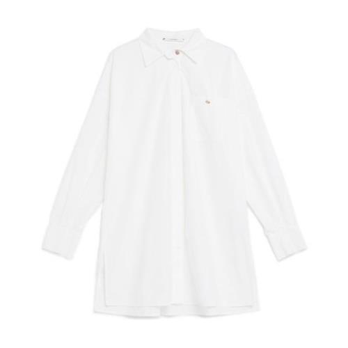 Popeline Shirt met Speciale Knopen Maliparmi , White , Dames