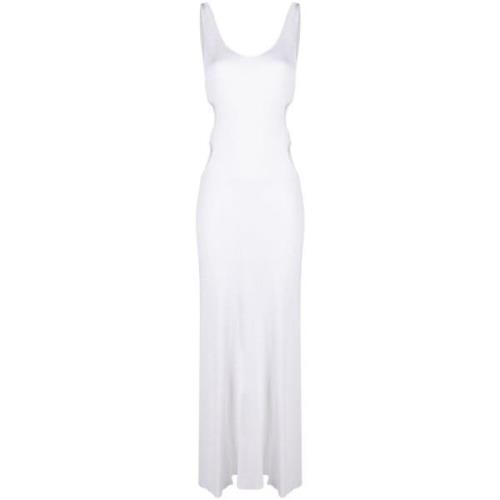 Witte Linnen Zijde Lange Jurk Chloé , White , Dames