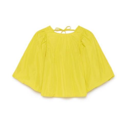 Ballonmouw Taffeta Shirt Maliparmi , Yellow , Dames