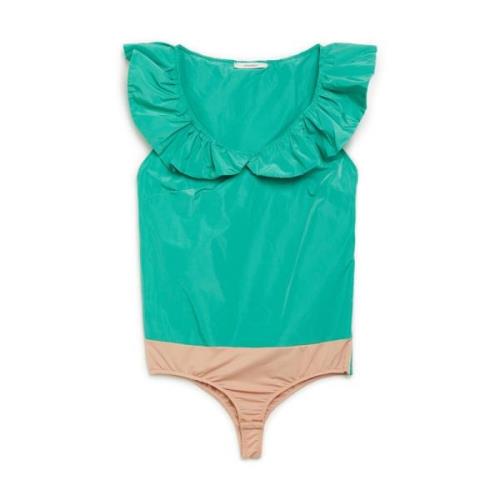 Rouge Halslijn Taffetas Body Maliparmi , Green , Dames