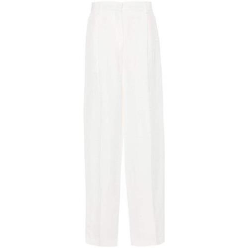 Plooi Detail Broek Msgm , White , Dames