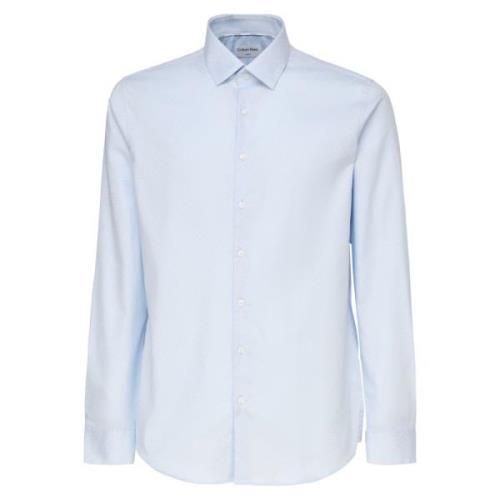 Katoen Elastaan Shirts Calvin Klein , Blue , Heren