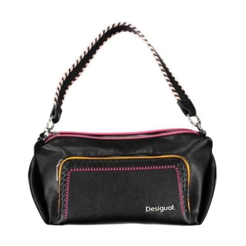 Zwarte Polyethyleen Handtas met Afneembare Band Desigual , Black , Dam...