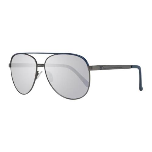 Gunmetal Aviator Zonnebril Guess , Gray , Heren