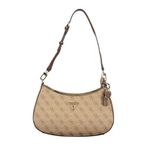 Beige Handtas met Zakken en Rits Guess , Beige , Dames