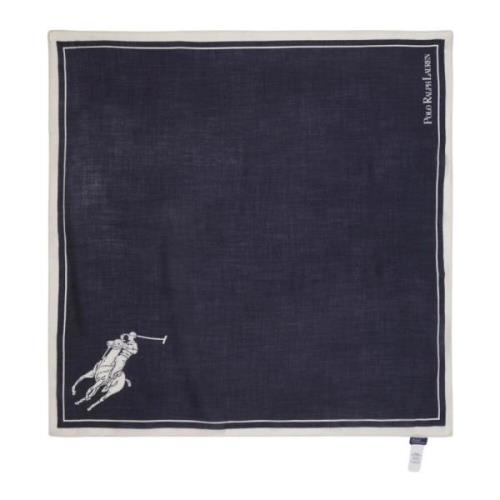 Marineblauwe Zijden Sjaal voor Vrouwen Polo Ralph Lauren , Blue , Dame...