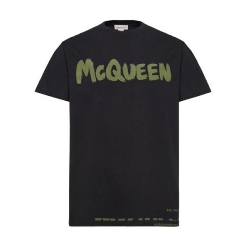 Zwarte T-shirts en Polos Alexander McQueen , Black , Heren