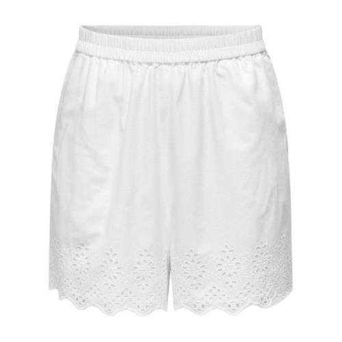 Korte Geborduurde Shorts Only , White , Dames