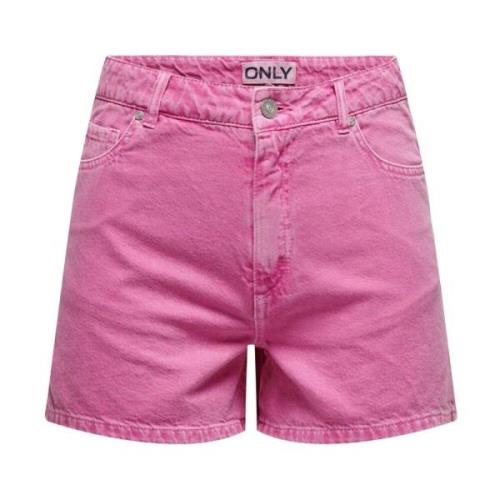 Denim Bermuda Shorts voor Vrouwen Only , Pink , Dames