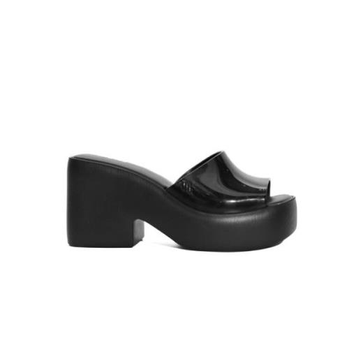 Posh AD Zwarte Platform Muiltjes Melissa , Black , Dames